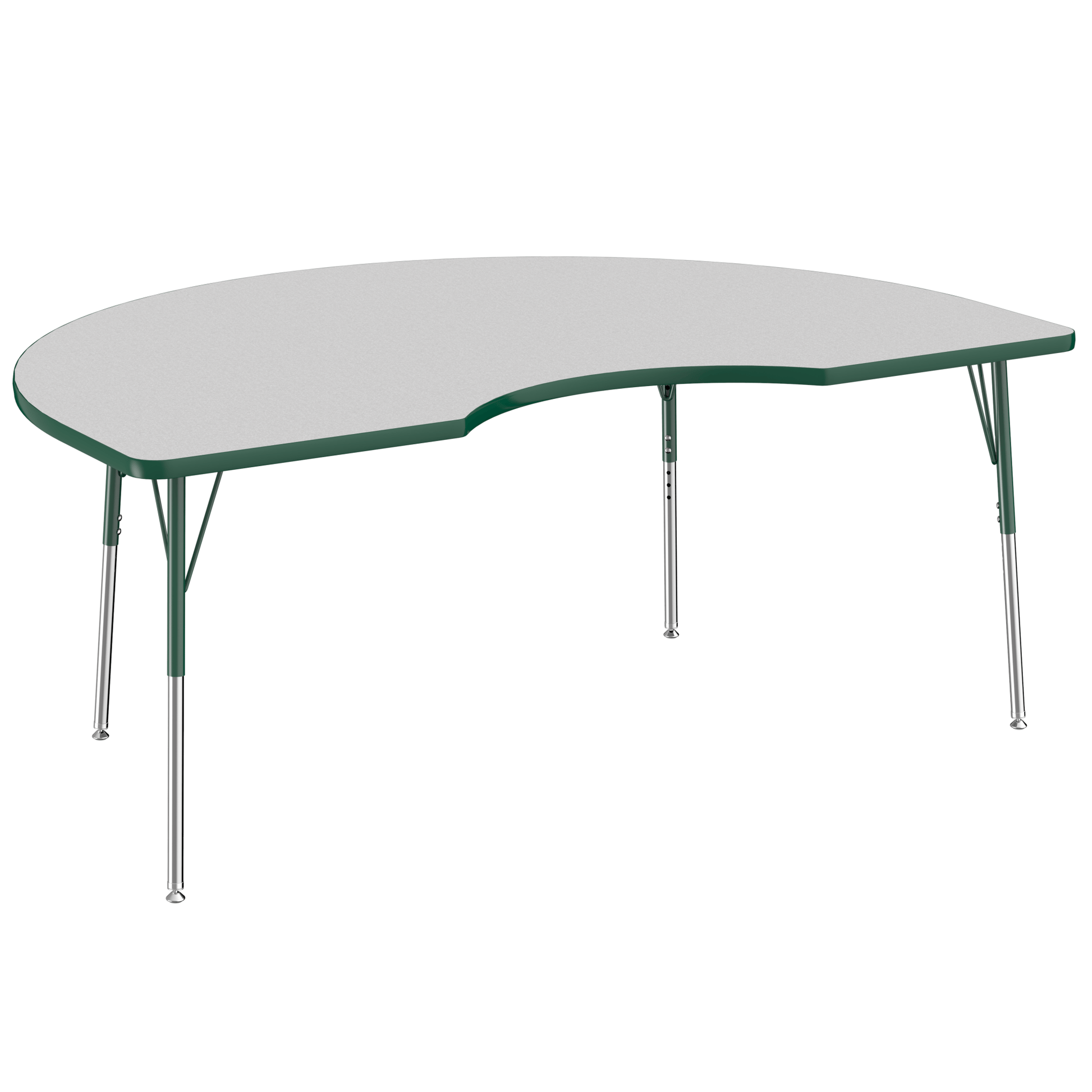 FDP 48" x 72" Kidney T - Molding Activity Table with Adjustable Standard Swivel Glide Legs (FDP - 10085 - XX) - SchoolOutlet