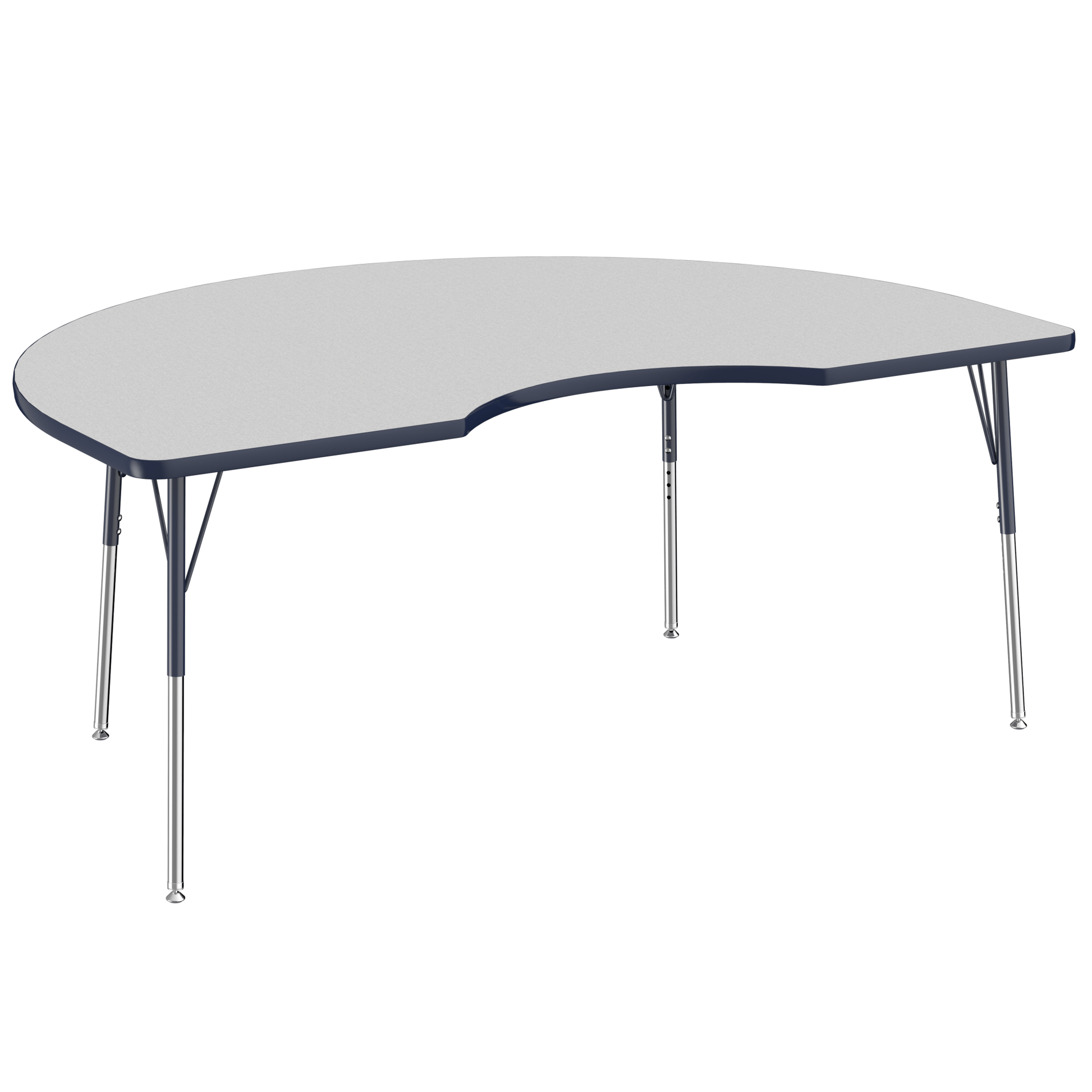 FDP 48" x 72" Kidney T - Molding Activity Table with Adjustable Standard Swivel Glide Legs (FDP - 10085 - XX) - SchoolOutlet