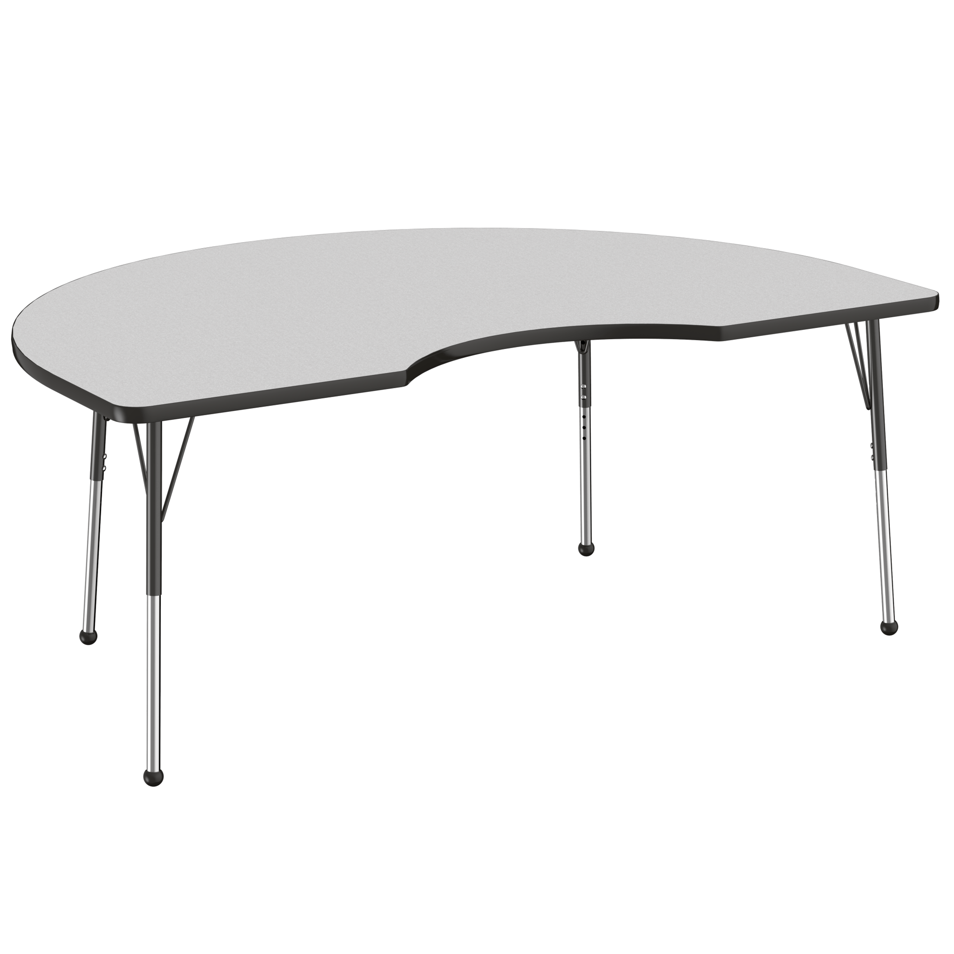 FDP 48" x 72" Kidney T - Molding Activity Table with Adjustable Standard Ball Glide Legs (FDP - 10086 - XX) - SchoolOutlet