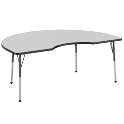 FDP 48" x 72" Kidney T-Molding Activity Table with Adjustable Standard Ball Glide Legs (FDP-10086-XX)