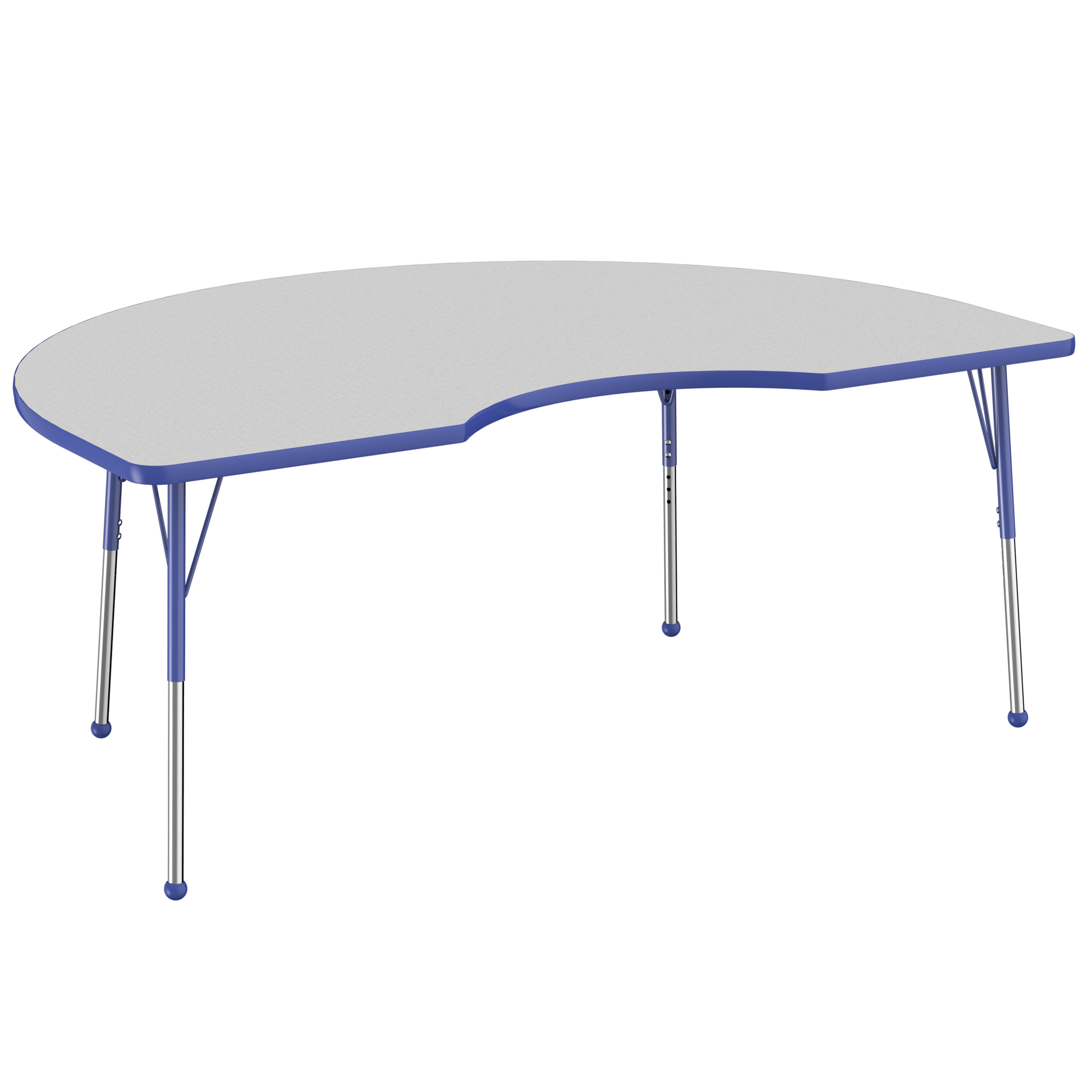 FDP 48" x 72" Kidney T - Molding Activity Table with Adjustable Standard Ball Glide Legs (FDP - 10086 - XX) - SchoolOutlet