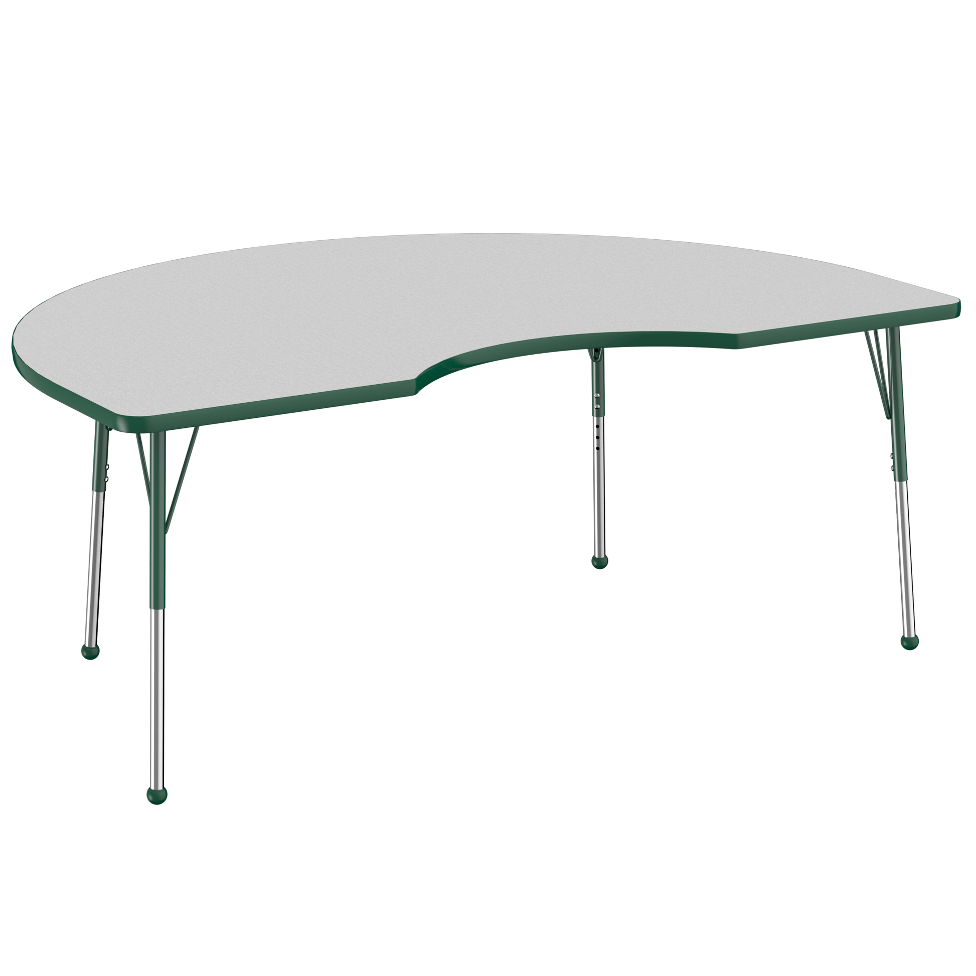 FDP 48" x 72" Kidney T - Molding Activity Table with Adjustable Standard Ball Glide Legs (FDP - 10086 - XX) - SchoolOutlet