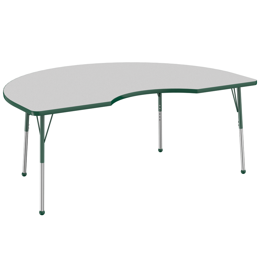 FDP 48" x 72" Kidney T - Molding Activity Table with Adjustable Standard Ball Glide Legs (FDP - 10086 - XX) - SchoolOutlet