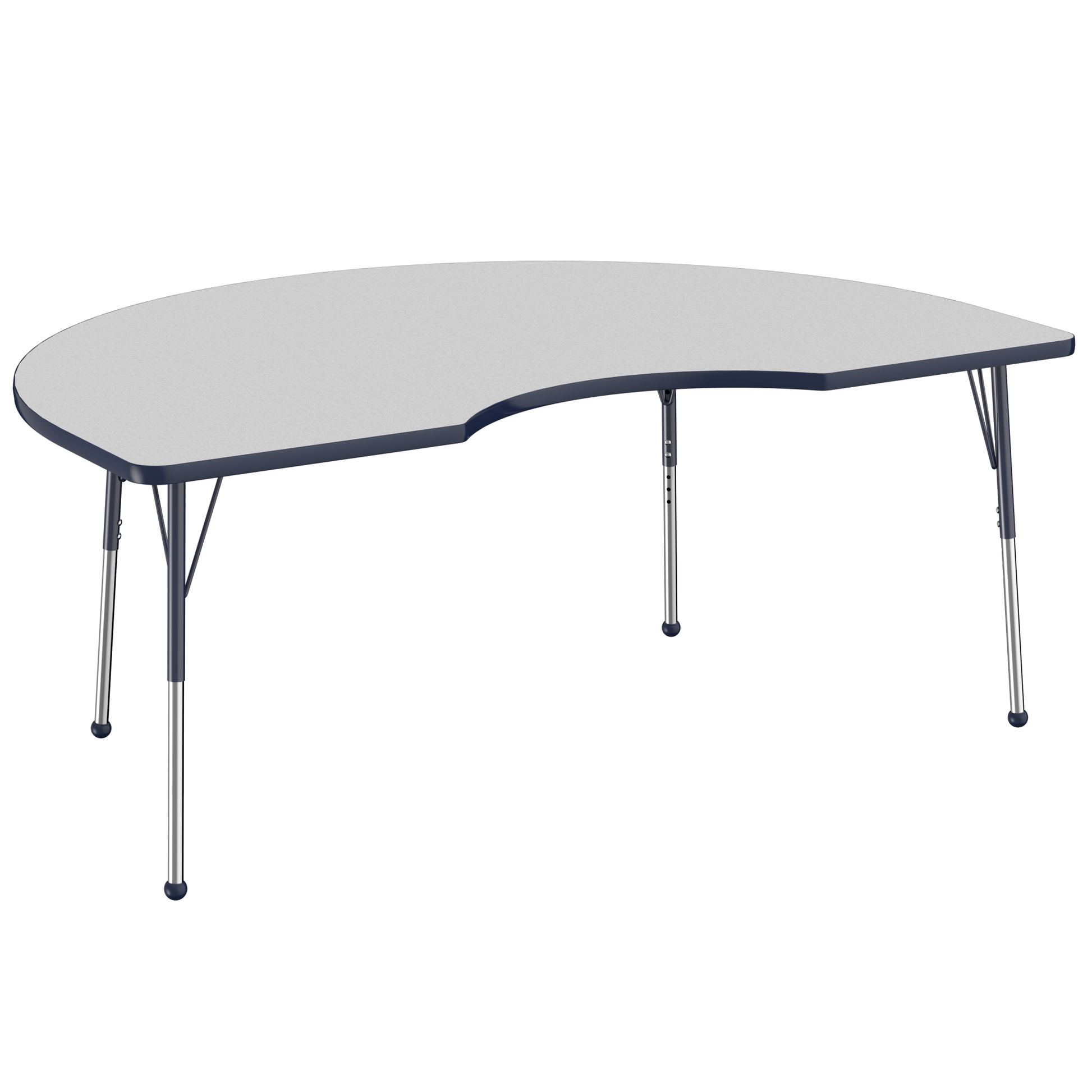 FDP 48" x 72" Kidney T - Molding Activity Table with Adjustable Standard Ball Glide Legs (FDP - 10086 - XX) - SchoolOutlet
