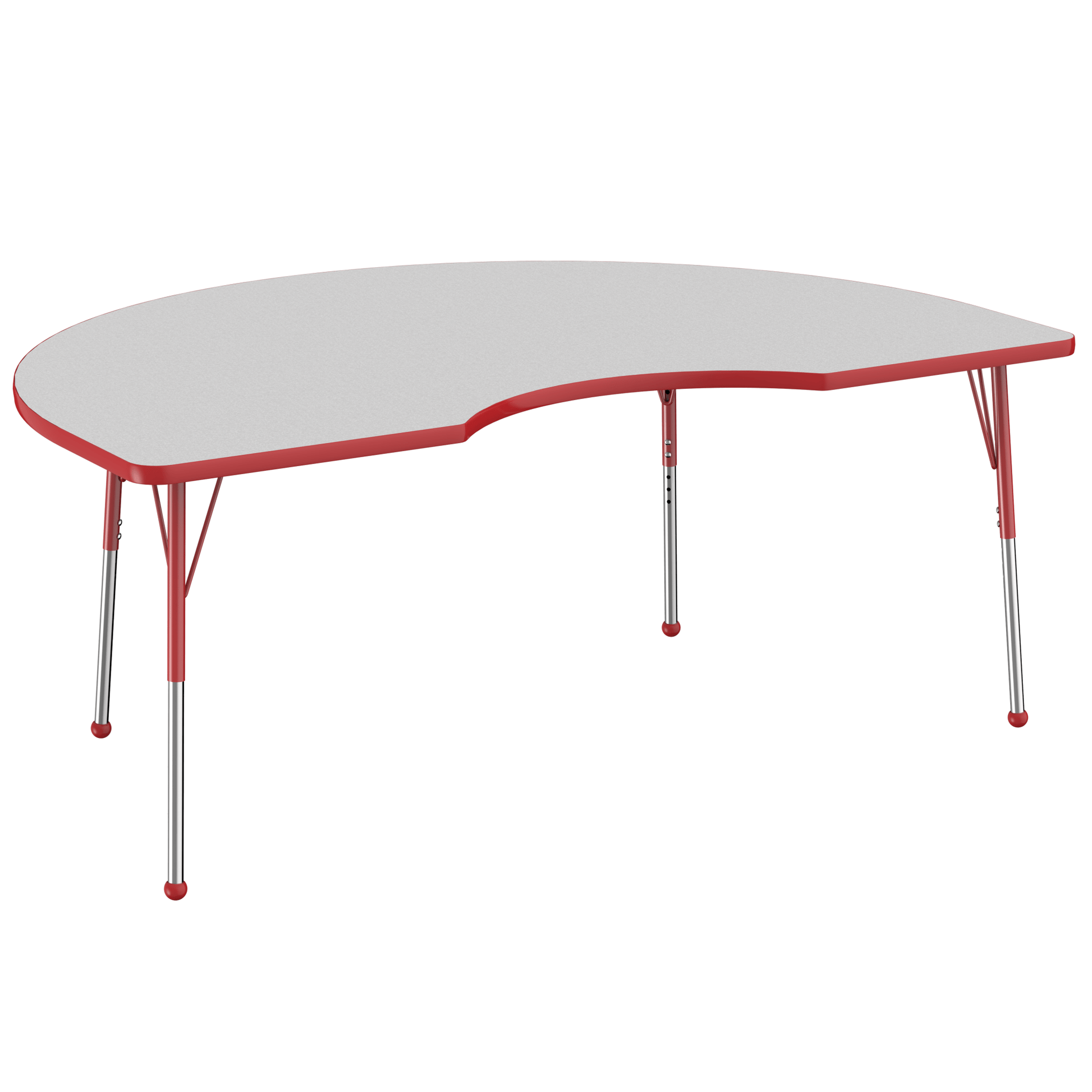 FDP 48" x 72" Kidney T - Molding Activity Table with Adjustable Standard Ball Glide Legs (FDP - 10086 - XX) - SchoolOutlet