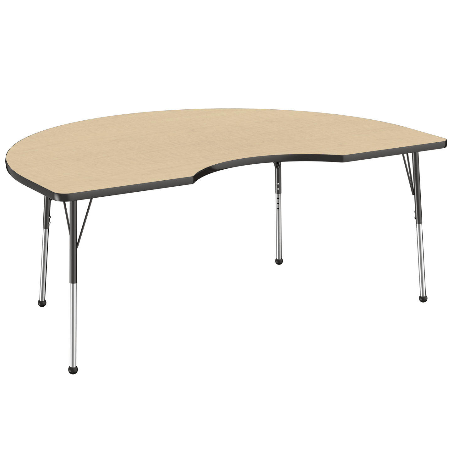 FDP 48" x 72" Kidney T - Molding Activity Table with Adjustable Standard Ball Glide Legs (FDP - 10086 - XX) - SchoolOutlet