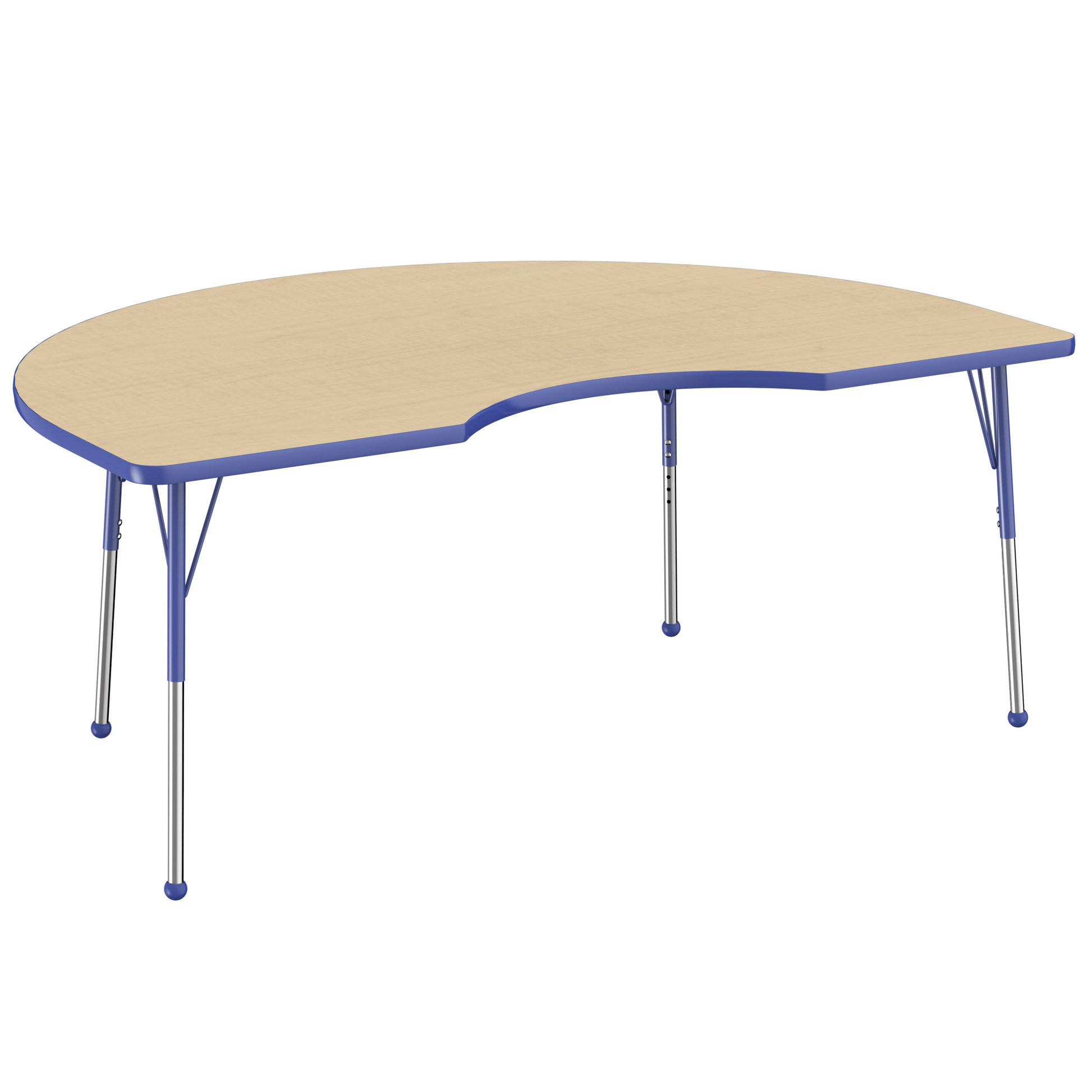 FDP 48" x 72" Kidney T - Molding Activity Table with Adjustable Standard Ball Glide Legs (FDP - 10086 - XX) - SchoolOutlet