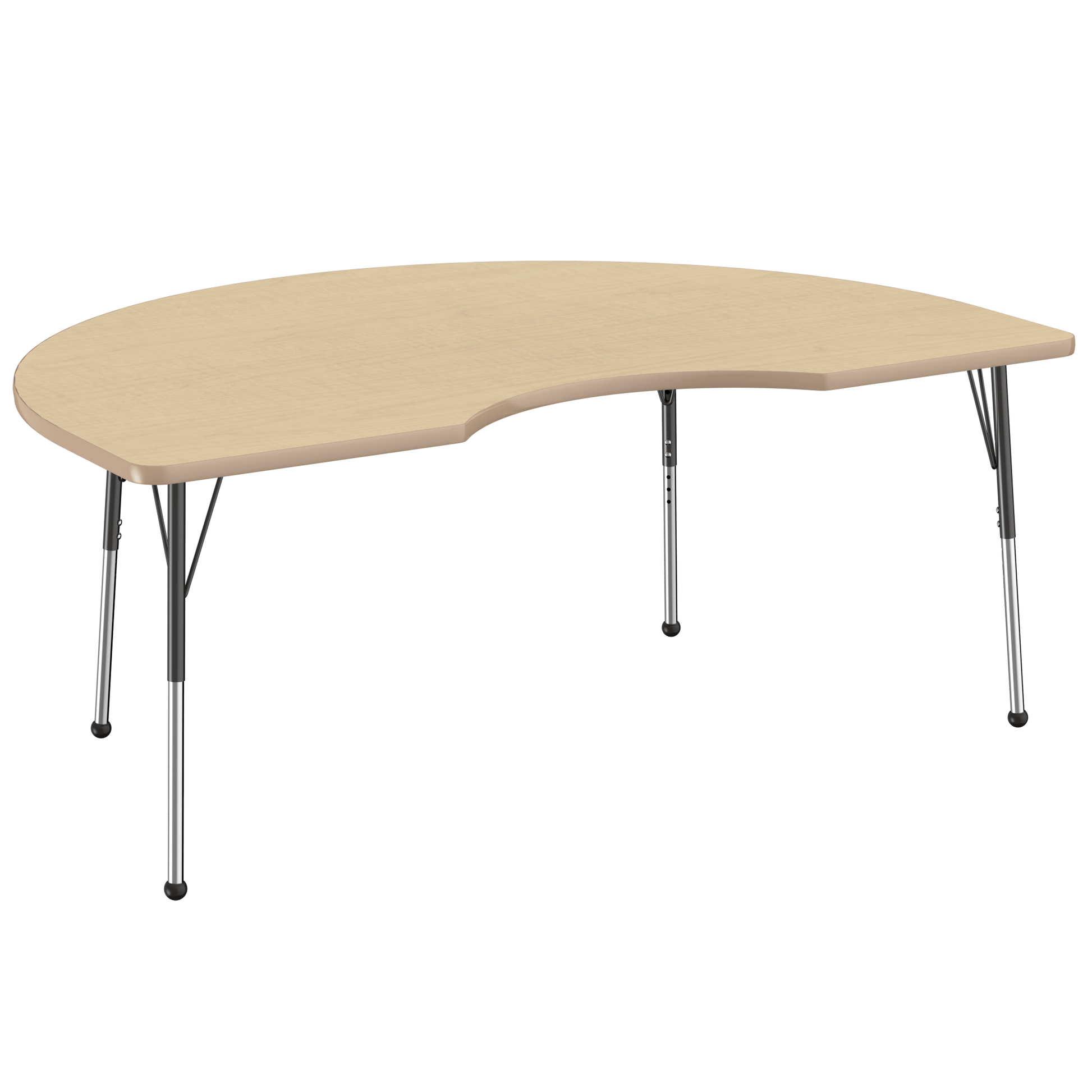 FDP 48" x 72" Kidney T - Molding Activity Table with Adjustable Standard Ball Glide Legs (FDP - 10086 - XX) - SchoolOutlet
