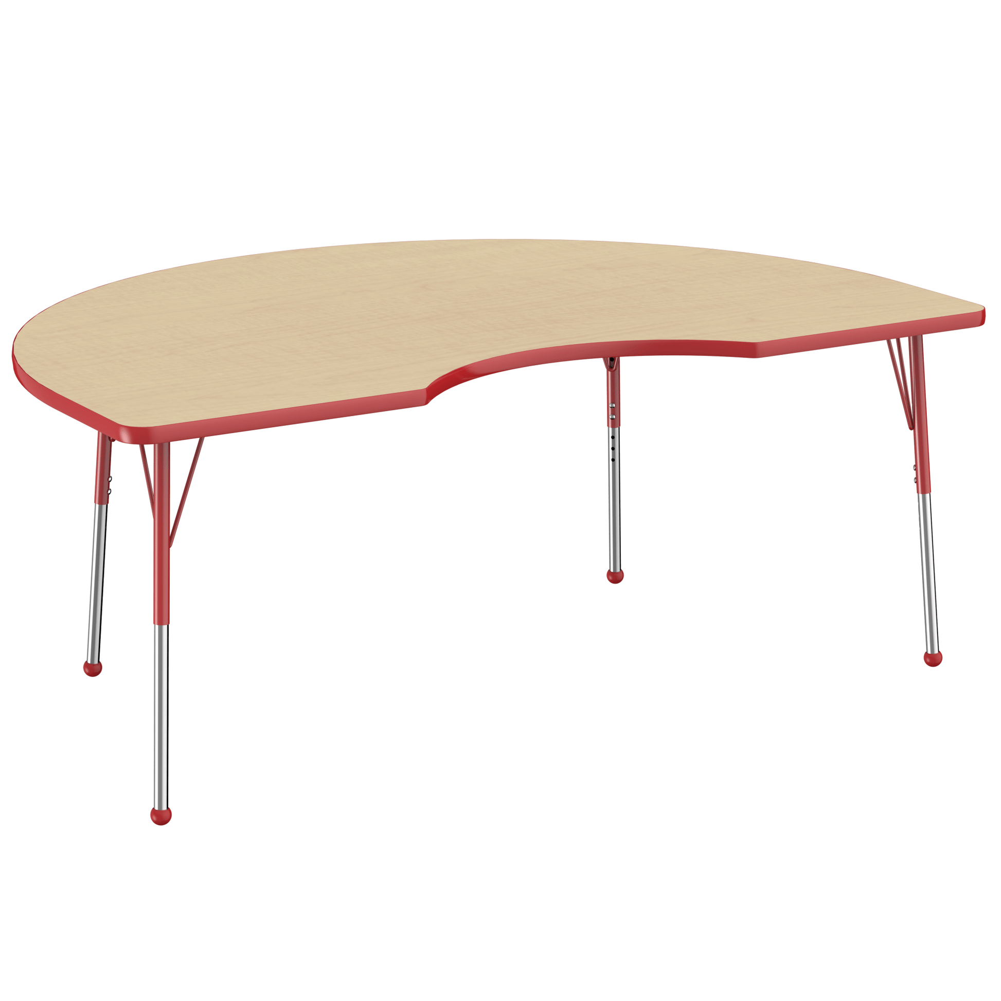 FDP 48" x 72" Kidney T - Molding Activity Table with Adjustable Standard Ball Glide Legs (FDP - 10086 - XX) - SchoolOutlet