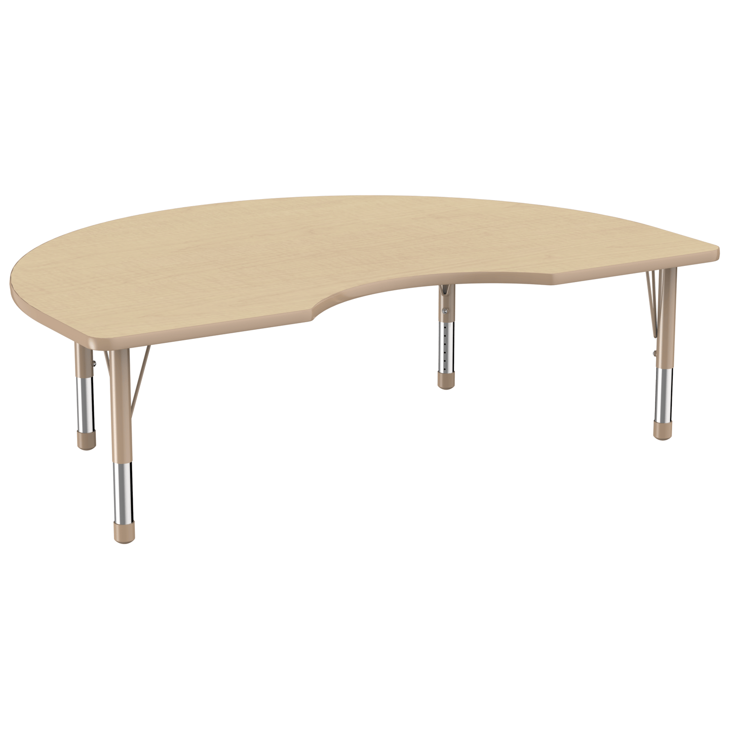 FDP 48" x 72" Kidney T - Molding Activity Table with Adjustable Chunky Legs (FDP - 10087 - XX) - SchoolOutlet