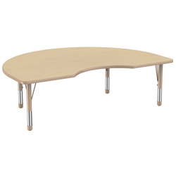 FDP 48" x 72" Kidney T-Molding Activity Table with Adjustable Chunky Legs (FDP-10087-XX)