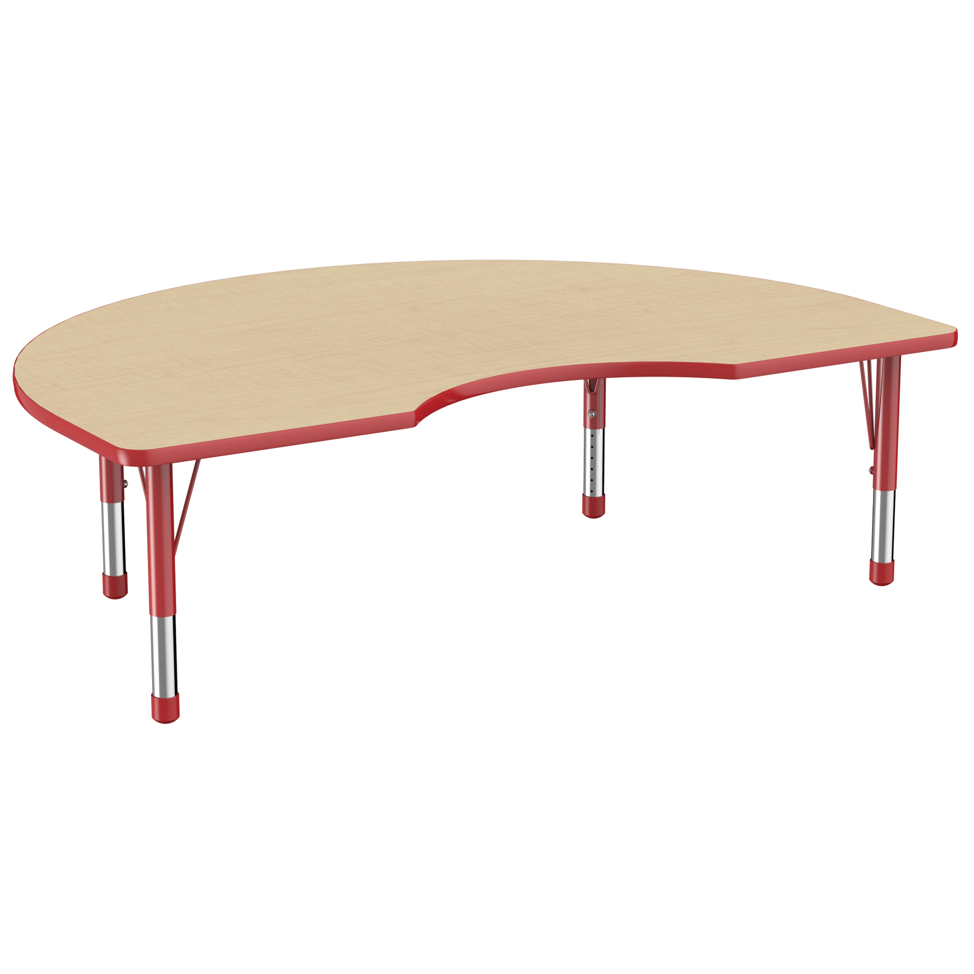 FDP 48" x 72" Kidney T - Molding Activity Table with Adjustable Chunky Legs (FDP - 10087 - XX) - SchoolOutlet