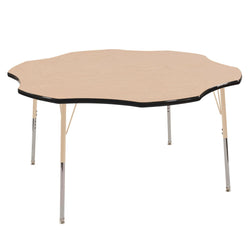 FDP 60" x 60" Flower T-Molding Activity Table with Adjustable Standard Swivel Glide Legs (FDP-10089-XX)