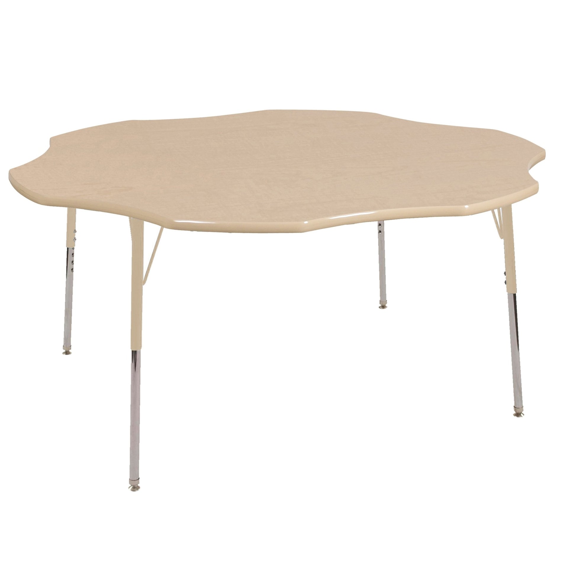 FDP 60" x 60" Flower T - Molding Activity Table with Adjustable Standard Swivel Glide Legs (FDP - 10089 - XX) - SchoolOutlet