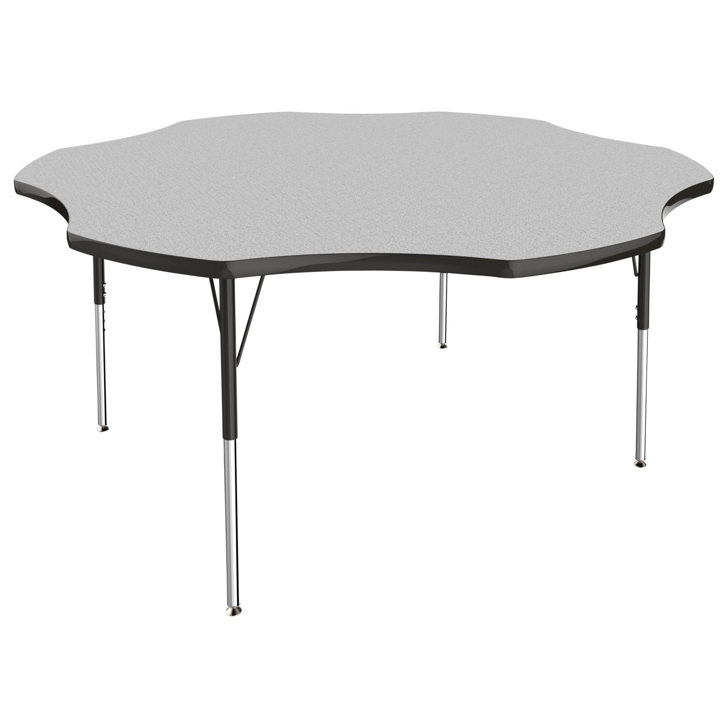 FDP 60" x 60" Flower T - Molding Activity Table with Adjustable Standard Swivel Glide Legs (FDP - 10089 - XX) - SchoolOutlet