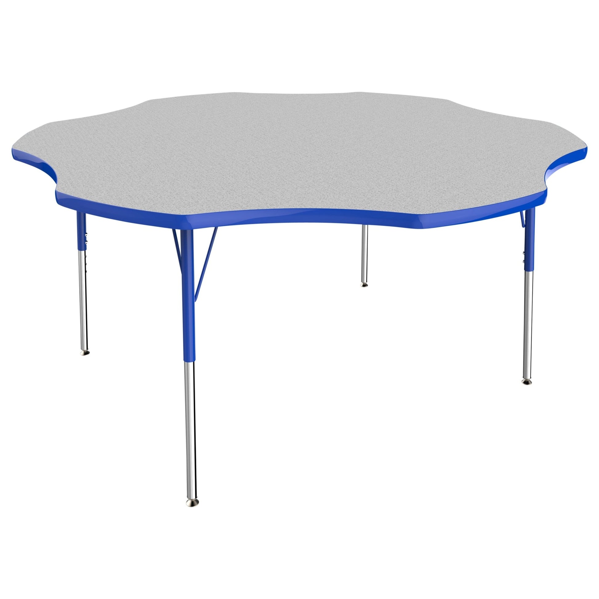 FDP 60" x 60" Flower T - Molding Activity Table with Adjustable Standard Swivel Glide Legs (FDP - 10089 - XX) - SchoolOutlet