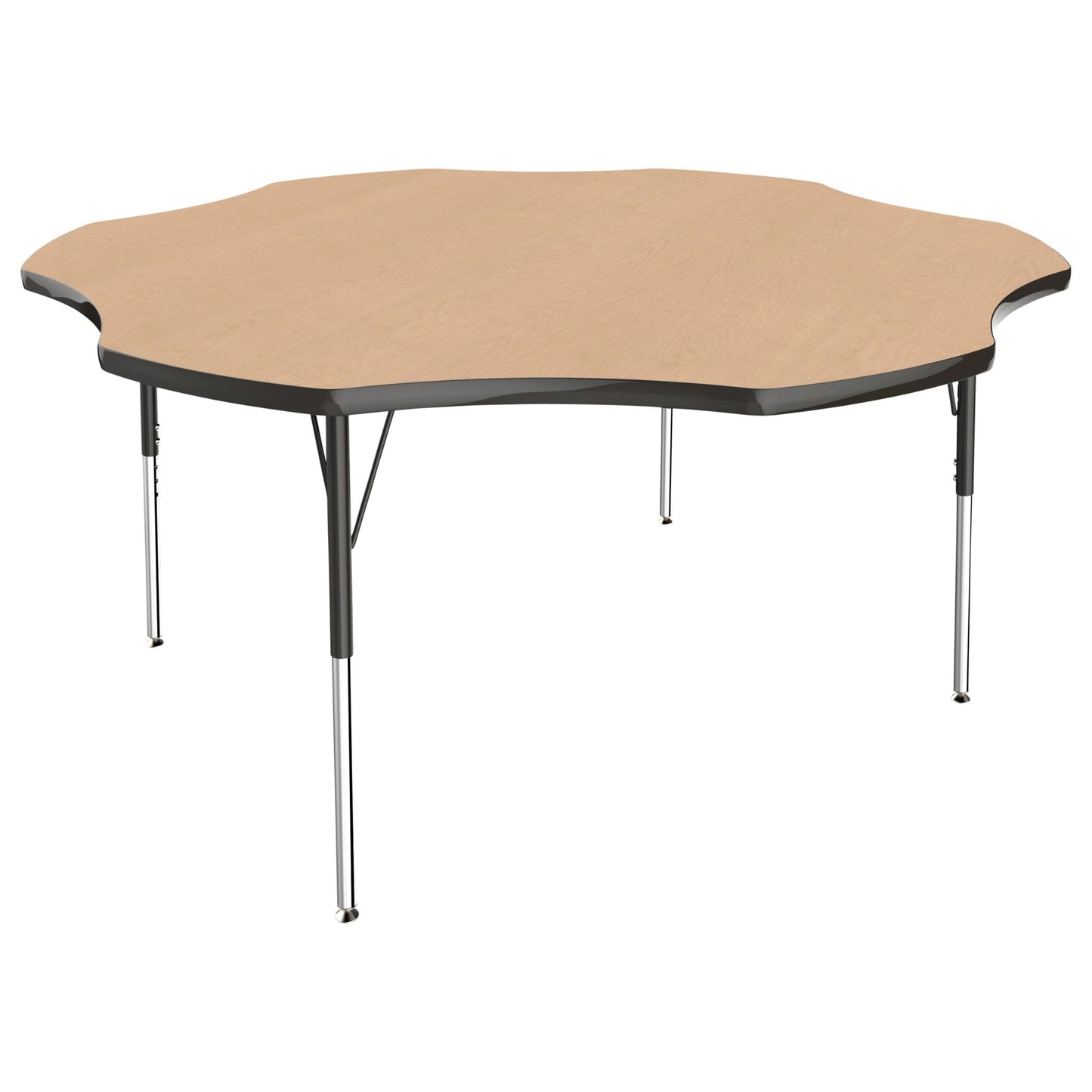 FDP 60" x 60" Flower T - Molding Activity Table with Adjustable Standard Swivel Glide Legs (FDP - 10089 - XX) - SchoolOutlet