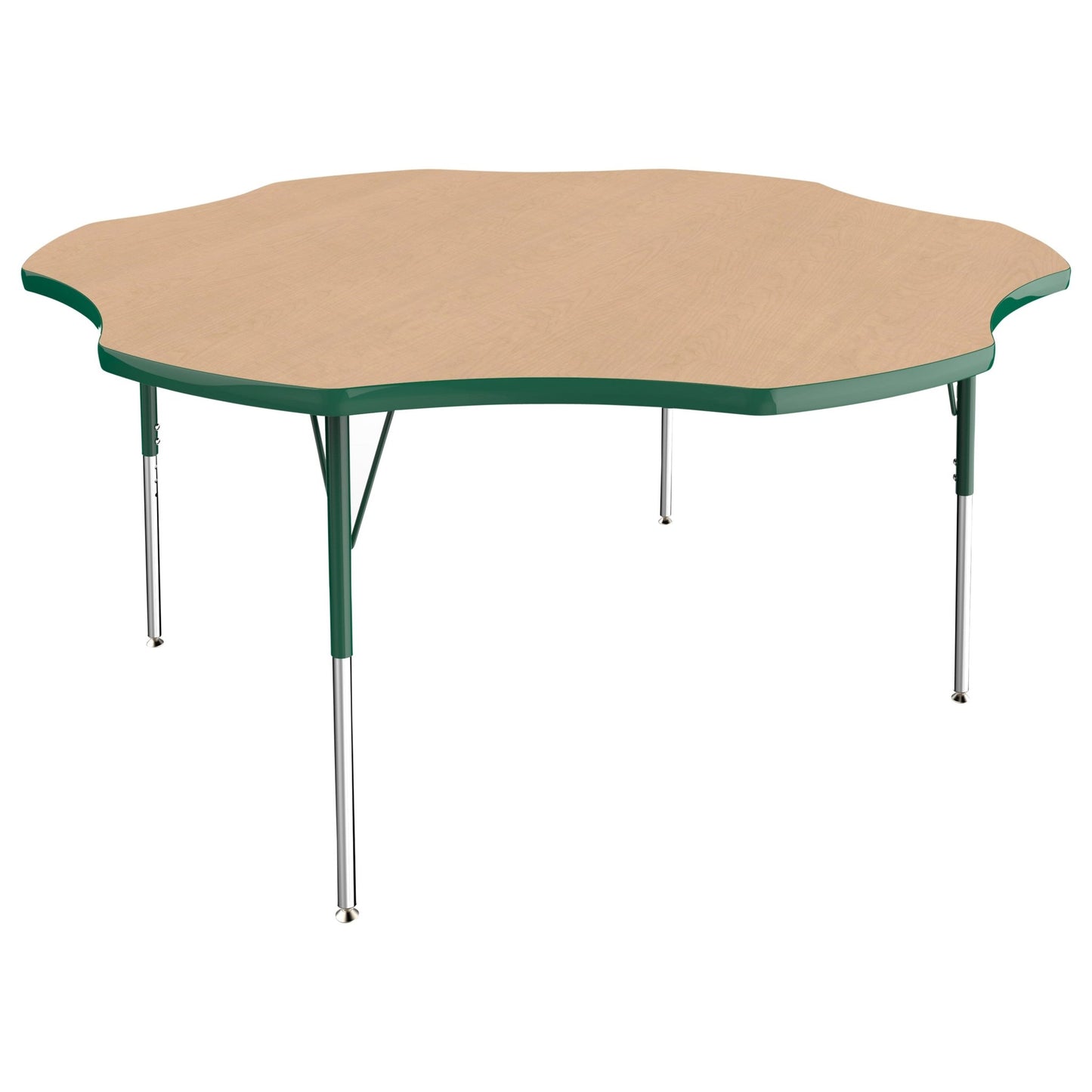 FDP 60" x 60" Flower T - Molding Activity Table with Adjustable Standard Swivel Glide Legs (FDP - 10089 - XX) - SchoolOutlet