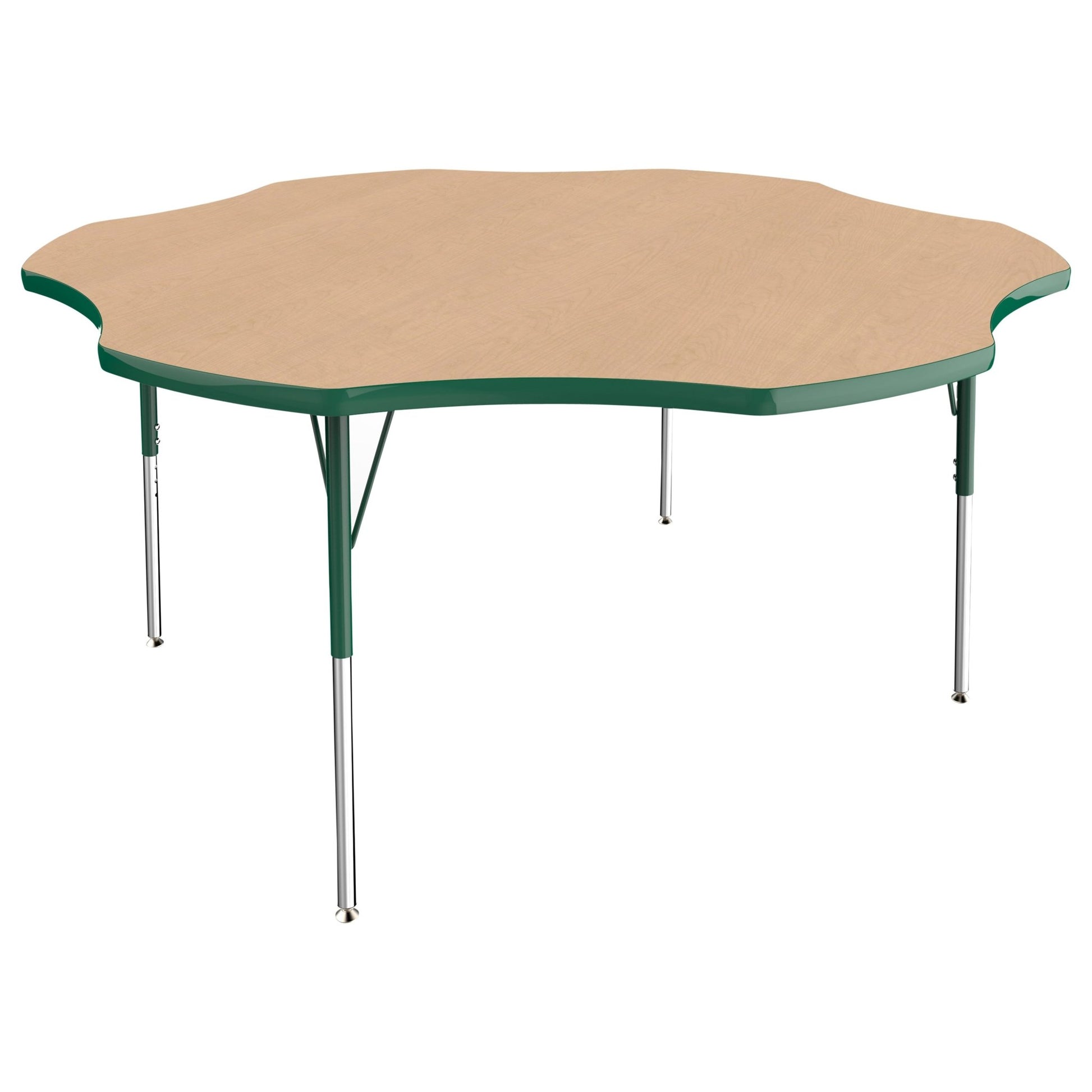 FDP 60" x 60" Flower T - Molding Activity Table with Adjustable Standard Swivel Glide Legs (FDP - 10089 - XX) - SchoolOutlet