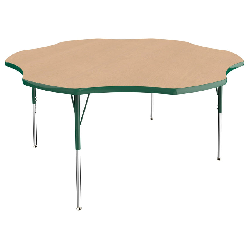 FDP 60" x 60" Flower T - Molding Activity Table with Adjustable Standard Swivel Glide Legs (FDP - 10089 - XX) - SchoolOutlet