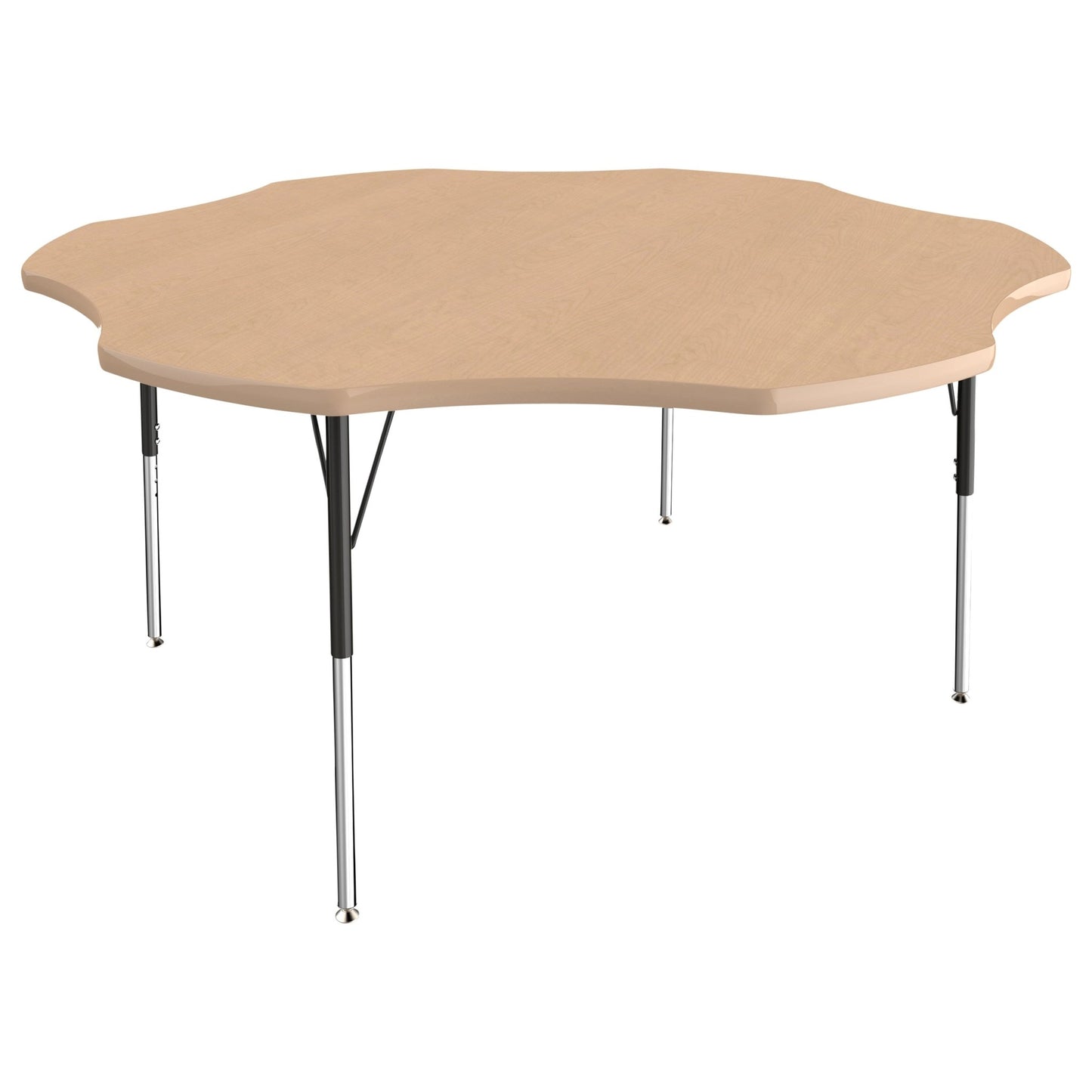 FDP 60" x 60" Flower T - Molding Activity Table with Adjustable Standard Swivel Glide Legs (FDP - 10089 - XX) - SchoolOutlet