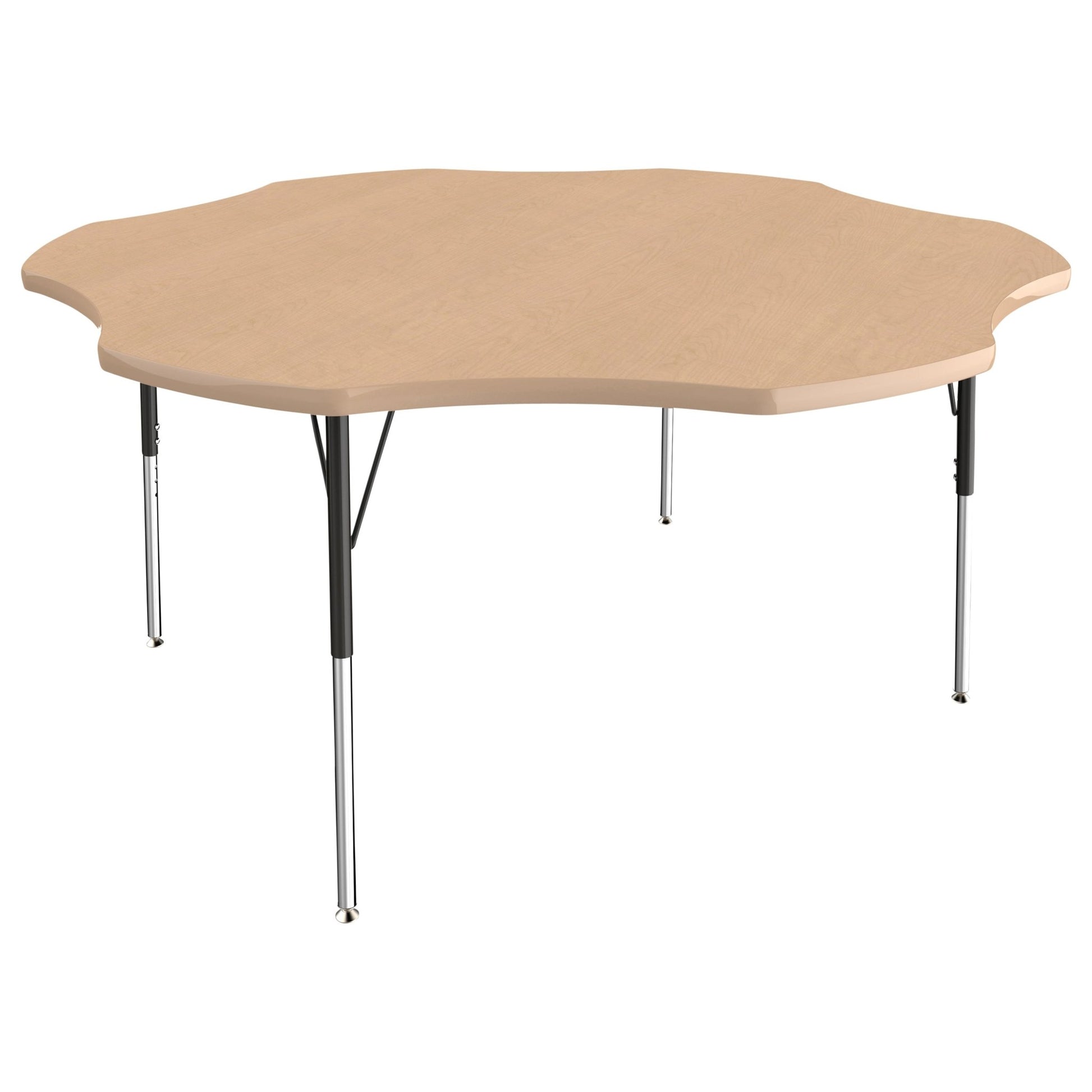 FDP 60" x 60" Flower T - Molding Activity Table with Adjustable Standard Swivel Glide Legs (FDP - 10089 - XX) - SchoolOutlet