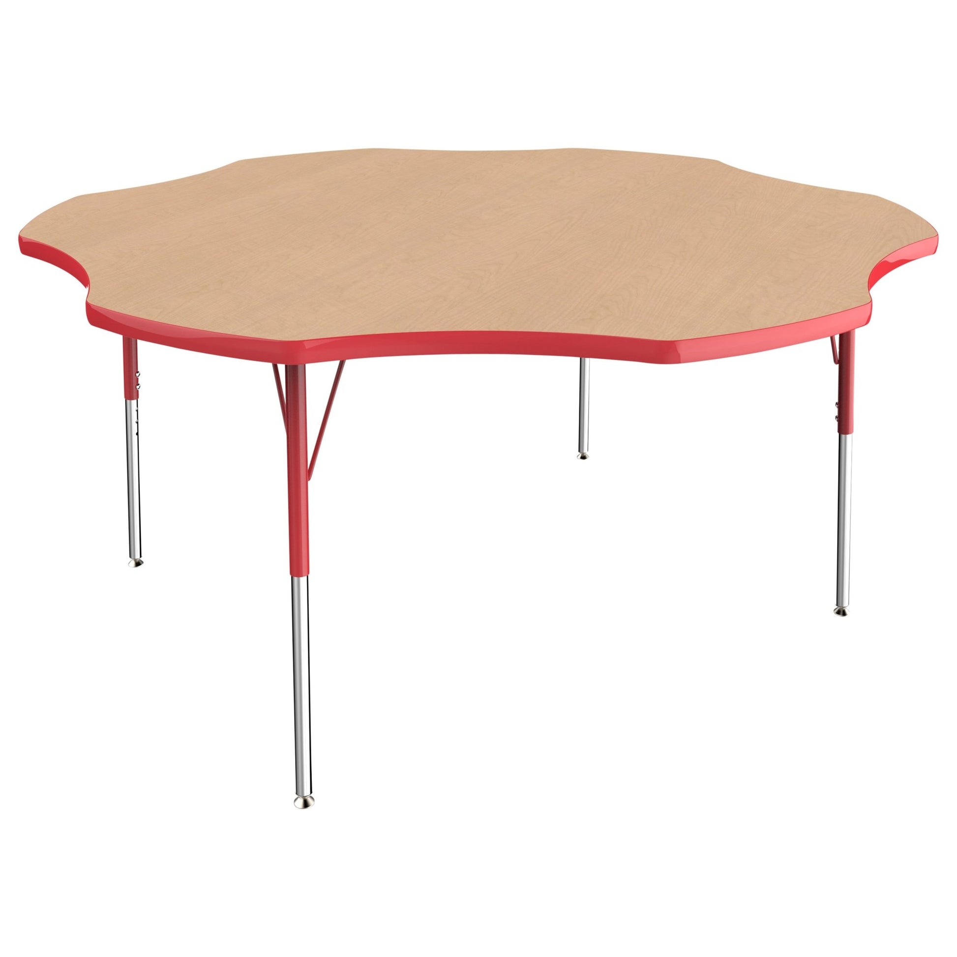 FDP 60" x 60" Flower T - Molding Activity Table with Adjustable Standard Swivel Glide Legs (FDP - 10089 - XX) - SchoolOutlet