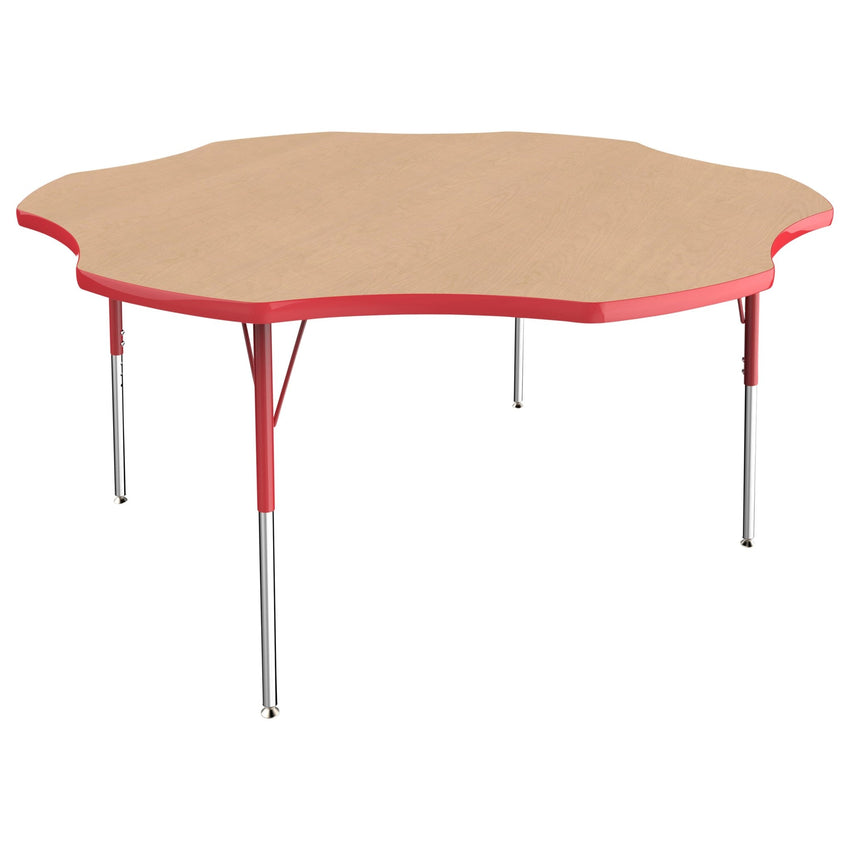 FDP 60" x 60" Flower T - Molding Activity Table with Adjustable Standard Swivel Glide Legs (FDP - 10089 - XX) - SchoolOutlet