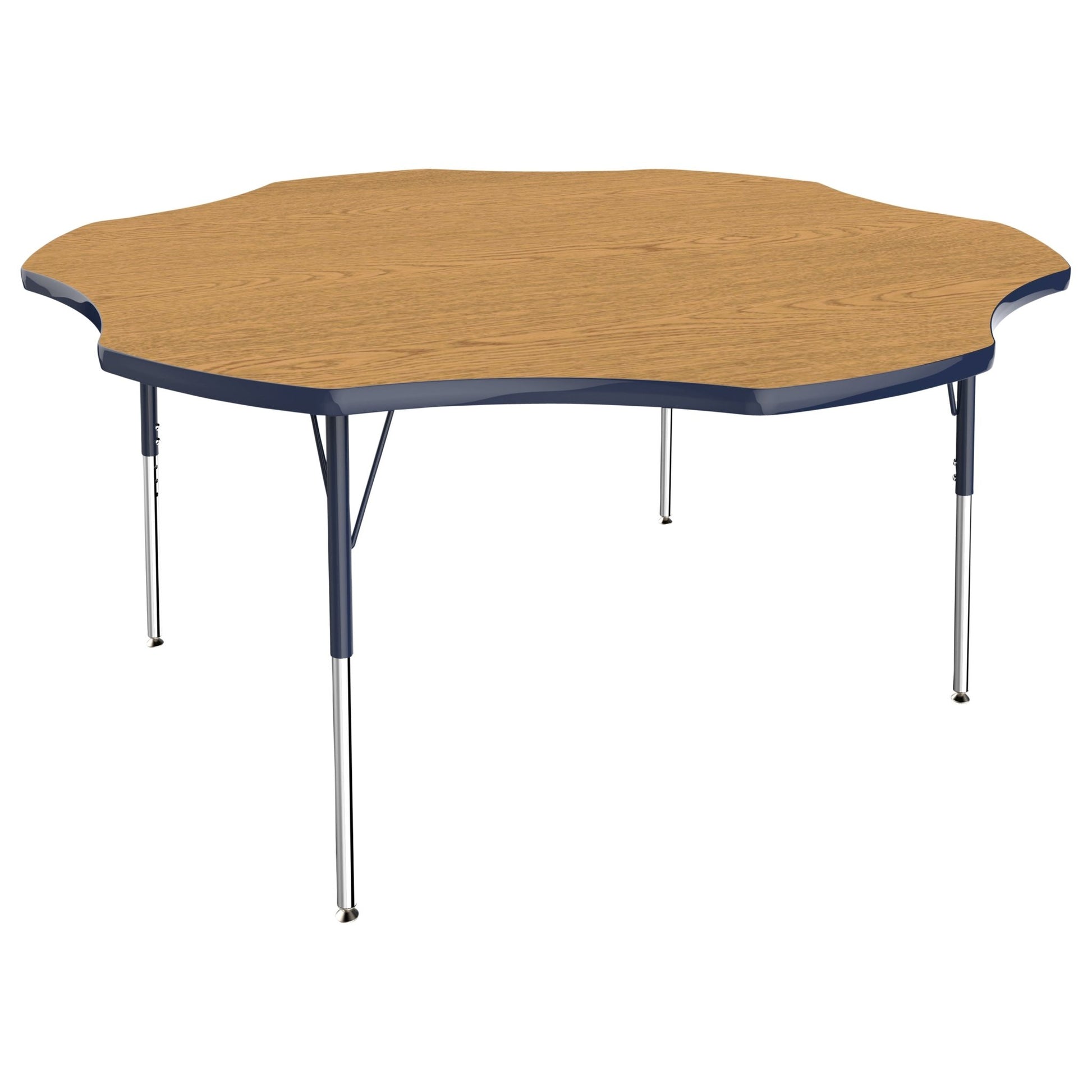 FDP 60" x 60" Flower T - Molding Activity Table with Adjustable Standard Swivel Glide Legs (FDP - 10089 - XX) - SchoolOutlet