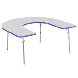FDP 60" x 66" Horseshoe T-Molding Activity Table with Adjustable Standard Swivel Glide Legs (FDP-10093-XX)