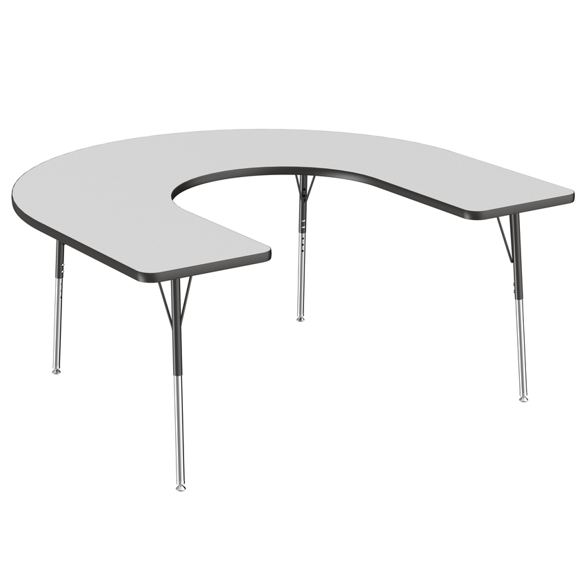 FDP 60" x 66" Horseshoe T - Molding Activity Table with Adjustable Standard Swivel Glide Legs (FDP - 10093 - XX) - SchoolOutlet