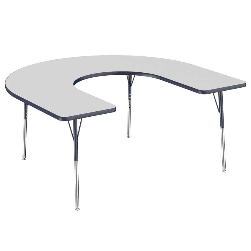 FDP 60" x 66" Horseshoe T - Molding Activity Table with Adjustable Standard Swivel Glide Legs (FDP - 10093 - XX) - SchoolOutlet