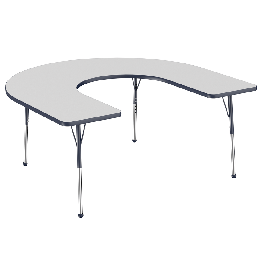 FDP 60" x 66" Horseshoe T - Molding Activity Table with Adjustable Standard Ball Glide Legs (FDP - 10094 - XX) - SchoolOutlet
