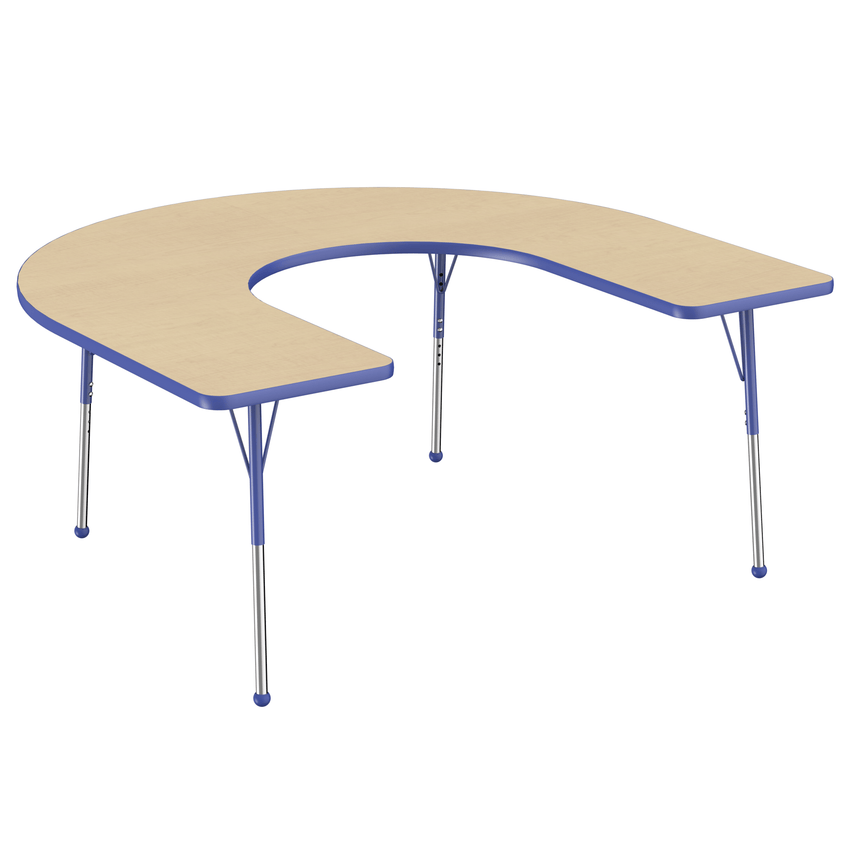 FDP 60" x 66" Horseshoe T - Molding Activity Table with Adjustable Standard Ball Glide Legs (FDP - 10094 - XX) - SchoolOutlet