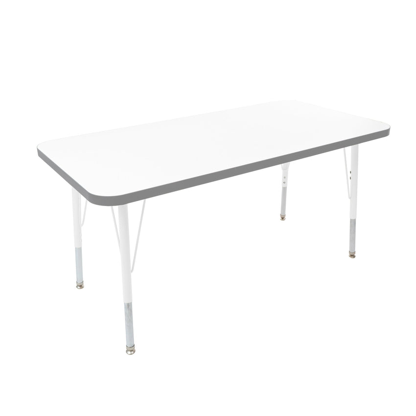 FDP 24" x 48" Rectangle Thermofused Activity Table with Adjustable Standard Swivel Glide Legs (FDP - 10111 - XX) - SchoolOutlet