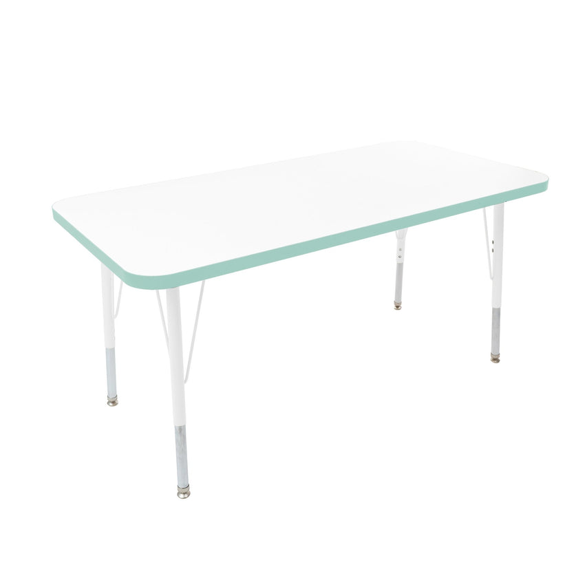 FDP 24" x 48" Rectangle Thermofused Activity Table with Adjustable Standard Swivel Glide Legs (FDP - 10111 - XX) - SchoolOutlet