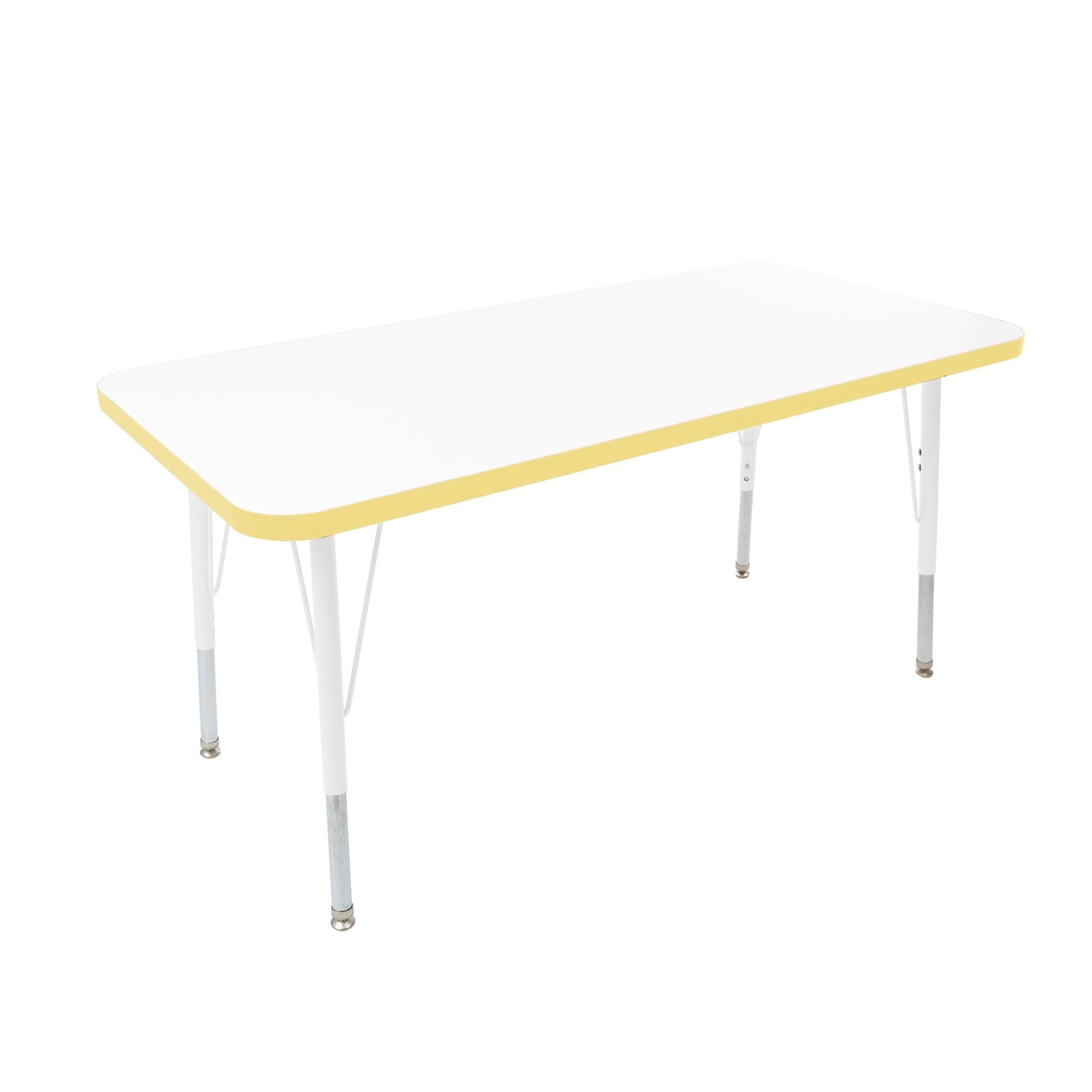 FDP 24" x 48" Rectangle Thermofused Activity Table with Adjustable Standard Swivel Glide Legs (FDP - 10111 - XX) - SchoolOutlet