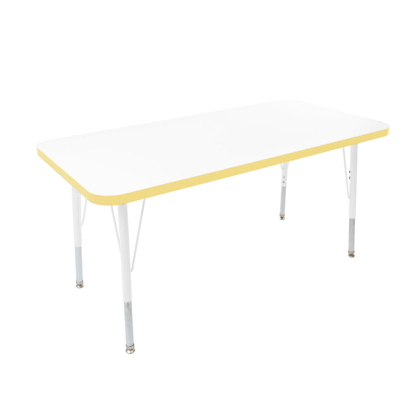 FDP 24" x 48" Rectangle Thermofused Activity Table with Adjustable Standard Swivel Glide Legs (FDP - 10111 - XX) - SchoolOutlet