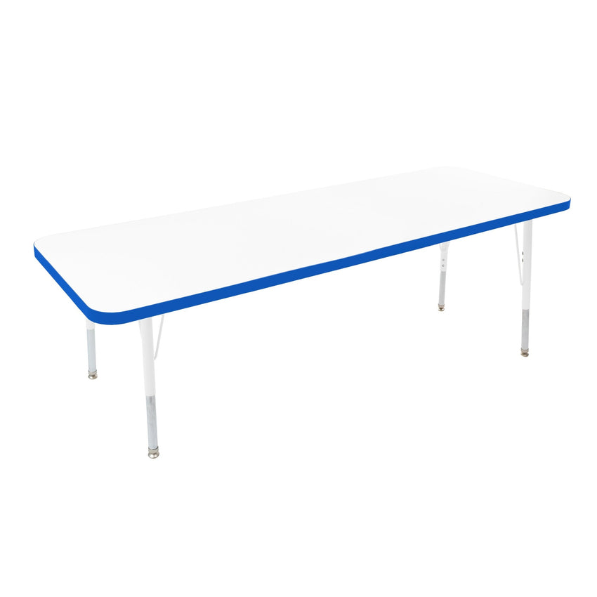 FDP 24" x 60" Rectangle Thermofused Activity Table with Adjustable Standard Swivel Glide Legs (FDP - 10112 - XX) - SchoolOutlet