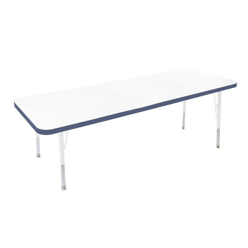 FDP 24" x 60" Rectangle Thermofused Activity Table with Adjustable Standard Swivel Glide Legs (FDP - 10112 - XX) - SchoolOutlet