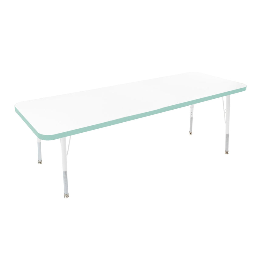 FDP 24" x 60" Rectangle Thermofused Activity Table with Adjustable Standard Swivel Glide Legs (FDP - 10112 - XX) - SchoolOutlet