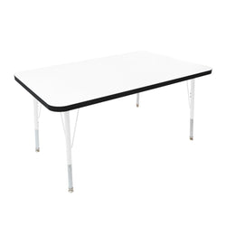 FDP 30" x 48" Rectangle Thermofused Activity Table with Adjustable Standard Swivel Glide Legs (FDP-10114-XX)