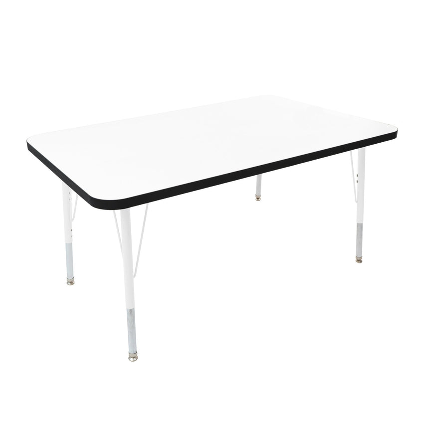 FDP 30" x 48" Rectangle Thermofused Activity Table with Adjustable Standard Swivel Glide Legs (FDP - 10114 - XX) - SchoolOutlet