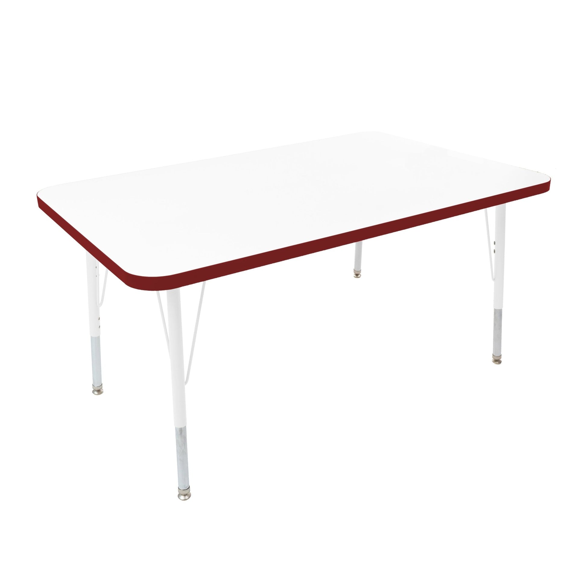 FDP 30" x 48" Rectangle Thermofused Activity Table with Adjustable Standard Swivel Glide Legs (FDP - 10114 - XX) - SchoolOutlet