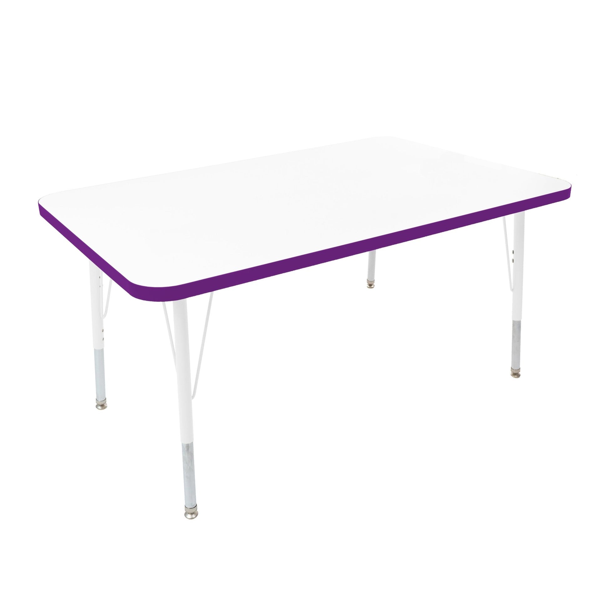 FDP 30" x 48" Rectangle Thermofused Activity Table with Adjustable Standard Swivel Glide Legs (FDP - 10114 - XX) - SchoolOutlet