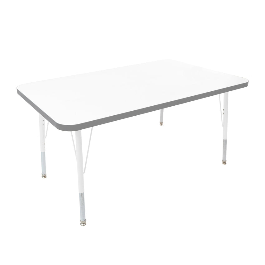 FDP 30" x 48" Rectangle Thermofused Activity Table with Adjustable Standard Swivel Glide Legs (FDP - 10114 - XX) - SchoolOutlet