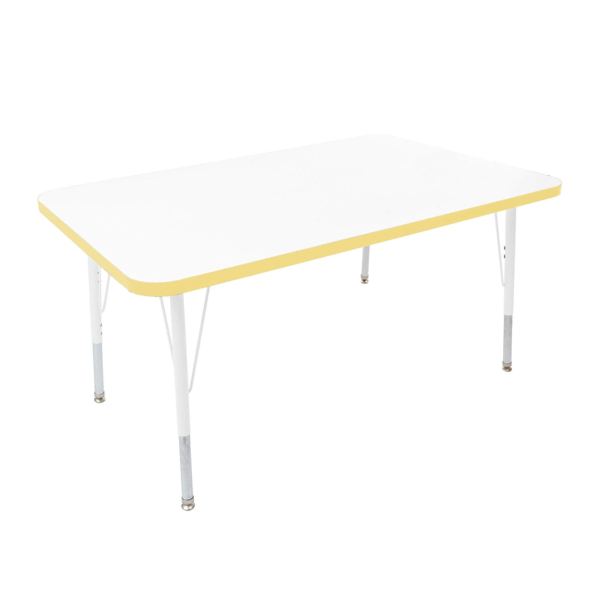 FDP 30" x 48" Rectangle Thermofused Activity Table with Adjustable Standard Swivel Glide Legs (FDP - 10114 - XX) - SchoolOutlet