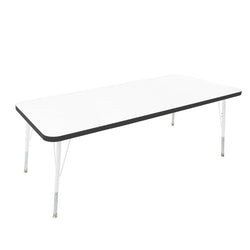 FDP 30" x 60" Rectangle Thermofused Activity Table with Adjustable Standard Swivel Glide Legs (FDP-10115-XX)