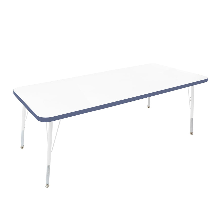 FDP 30" x 60" Rectangle Thermofused Activity Table with Adjustable Standard Swivel Glide Legs (FDP - 10115 - XX) - SchoolOutlet