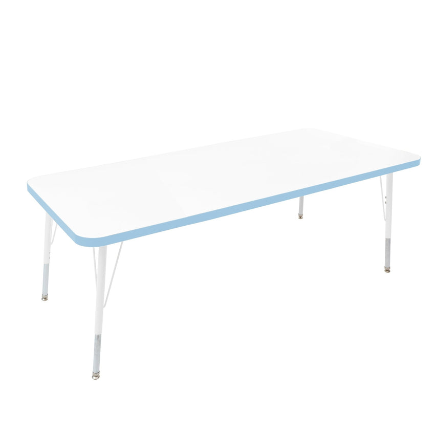 FDP 30" x 60" Rectangle Thermofused Activity Table with Adjustable Standard Swivel Glide Legs (FDP - 10115 - XX) - SchoolOutlet
